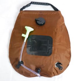 20l Outdoor Camping Shower Water Bag Portable Foldable Solar Heating Bath with Temperature Display Medium Brown