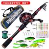 Fishing Rod Reel Combo Freshwater Saltwater Fishing Poles with Lures Reel Fishing Line Storage Bag Right Hand