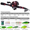 Fishing Rod Reel Combo Freshwater Saltwater Fishing Poles with Lures Reel Fishing Line Storage Bag Right Hand