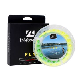 Kylebooker Fly Fishing Line with Welded Loop Floating Weight Forward Fly Lines 100FT WF 3 4 5 6 7 8 (Color: Fluo Yellow+Fluo Green)